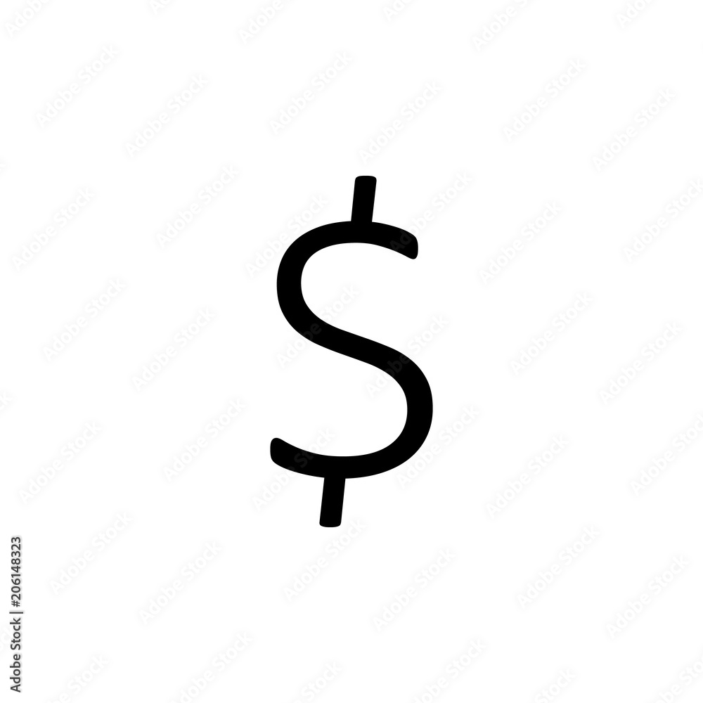 dollar sign icon. Element of web icon with one color for mobile concept and web apps. Isolated dollar sign icon can be used for web and mobile dollar sign icon. Element of web icon with one color for mobile concept and web apps. Isolated dollar sign icon can be used for web and mobile