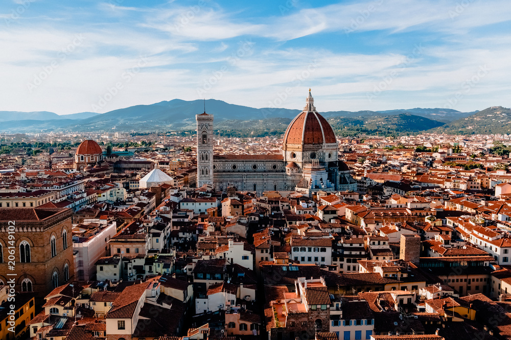 beautiful cityscape with famous Duomo cathedral in Florence, italy