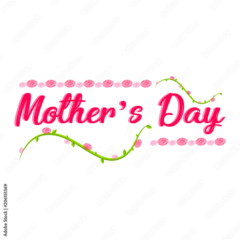 Text and flower. Mother day