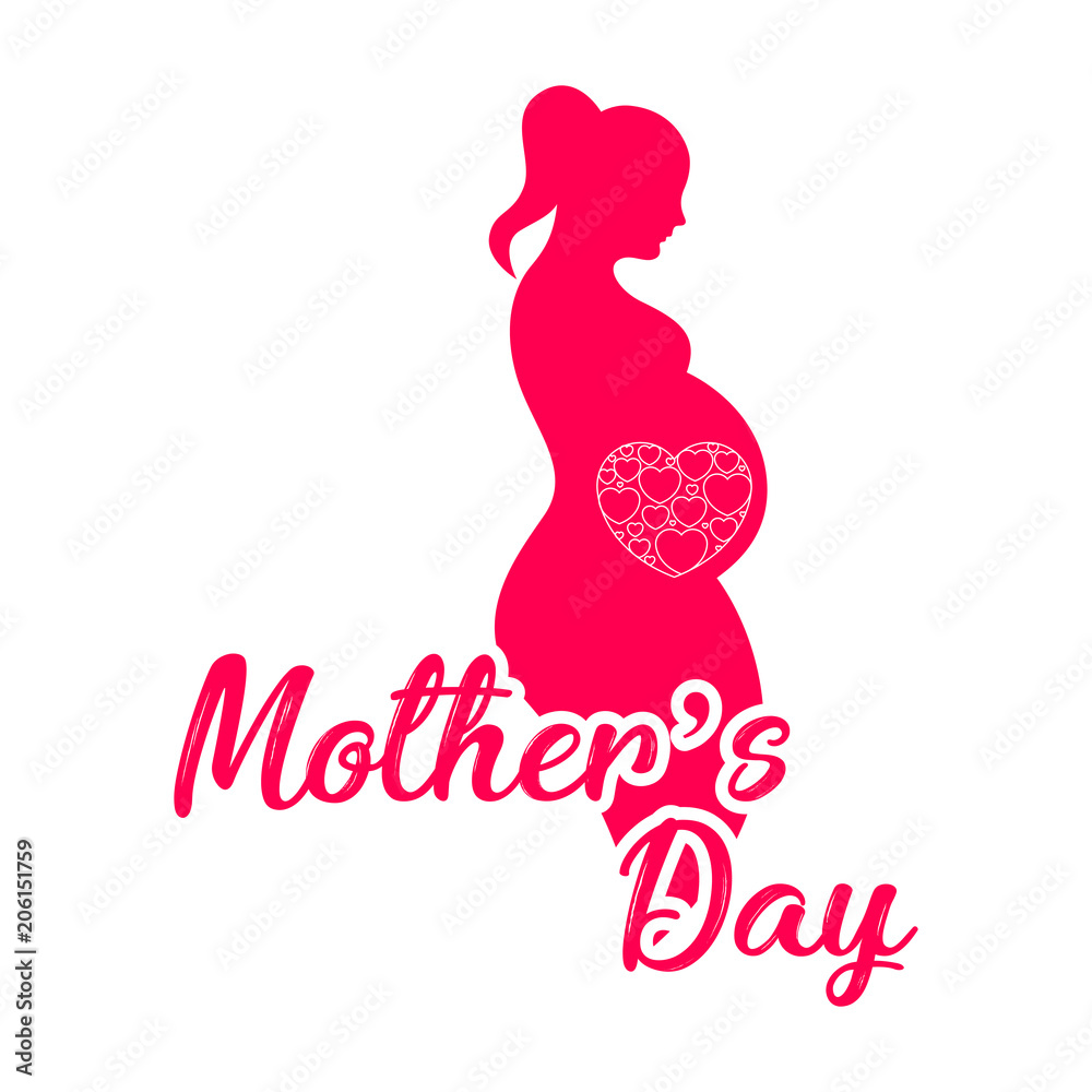 Silhouette of a mom. Mother day