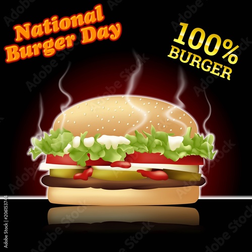 National burger day vector illustration for greeting card, poster and banner