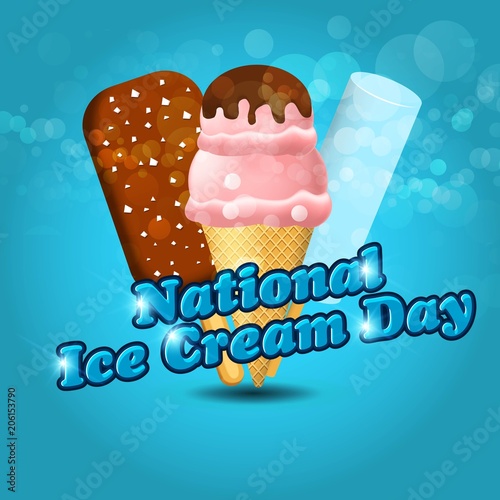 National ice cream day vector illustration for greeting card, poster and banner