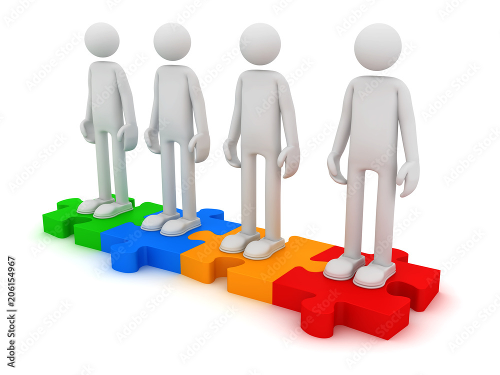 People are on puzzles. Conceptual solution People are on puzzles. Conceptual solution