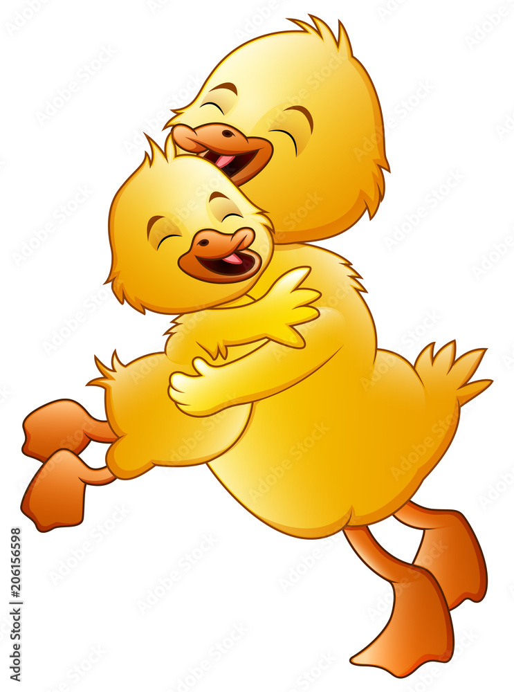 Cute mother and baby duck cartoon Stock Vector | Adobe Stock