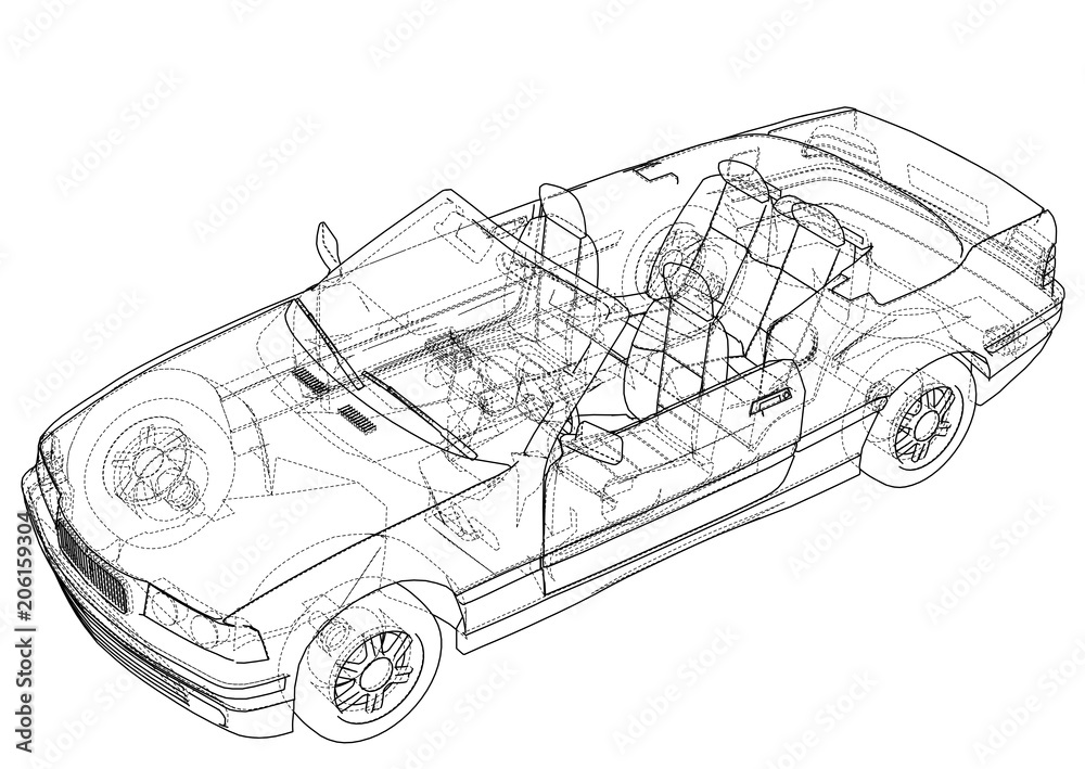 Car cabriolet concept. Vector