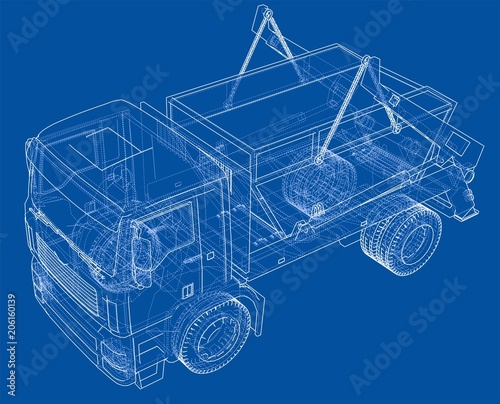 Garbage truck concept. Vector