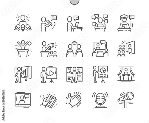 Public Speech Well-crafted Pixel Perfect Vector Thin Line Icons 30 2x Grid for Web Graphics and Apps. Simple Minimal Pictogram