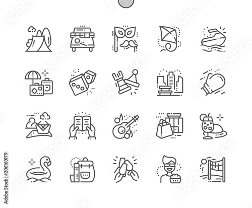 Leisure Well-crafted Pixel Perfect Vector Thin Line Icons 30 2x Grid for Web Graphics and Apps. Simple Minimal Pictogram