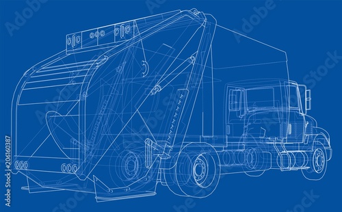 Garbage truck concept. Vector