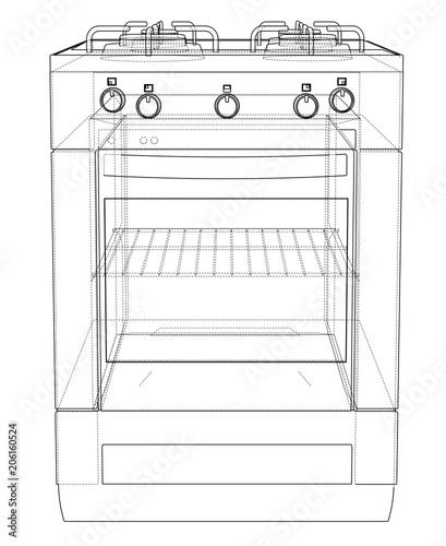 Gas stove concept. Vector
