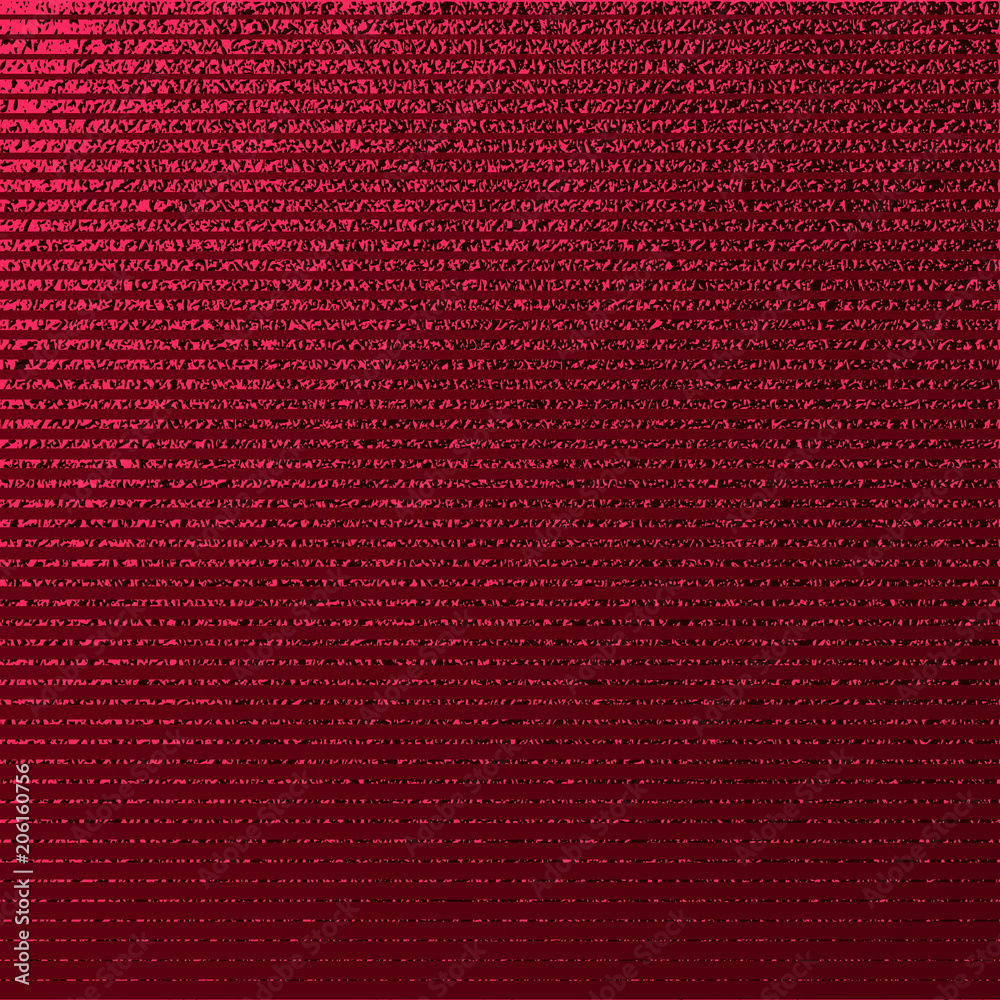 Red pattern. Abstract crimson background. Maroon vector illustration. Scarlet glitter stripes. Dark red foil texture. Luxury pattern.