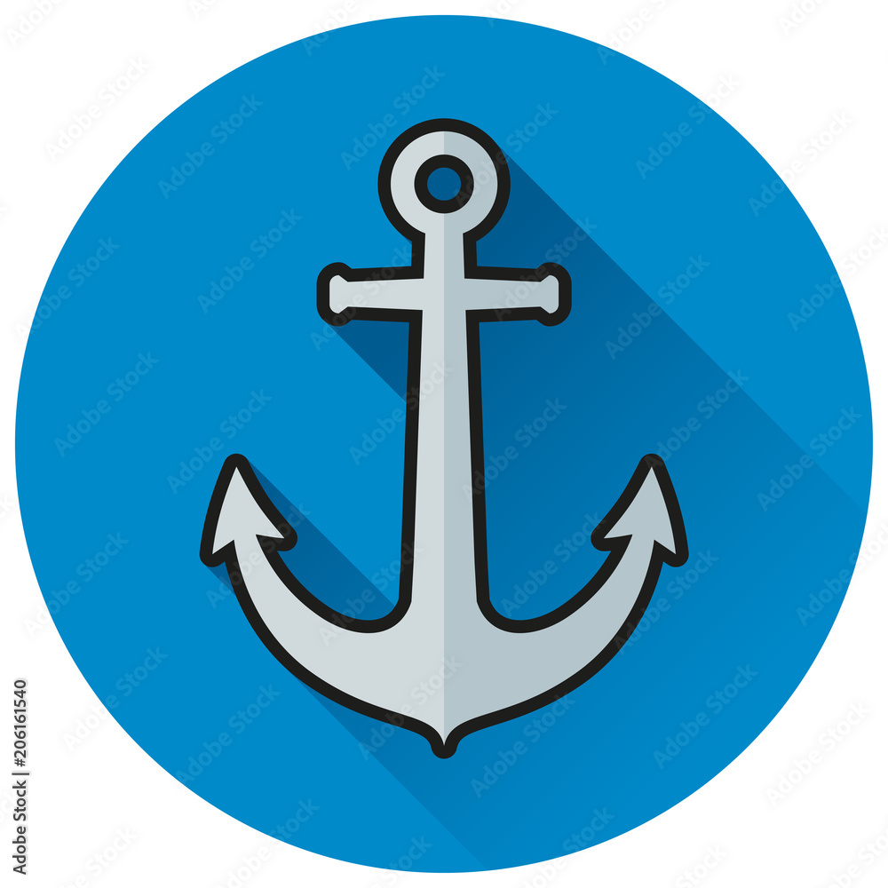 anchor blue circle flat icon anchor blue circle flat icon