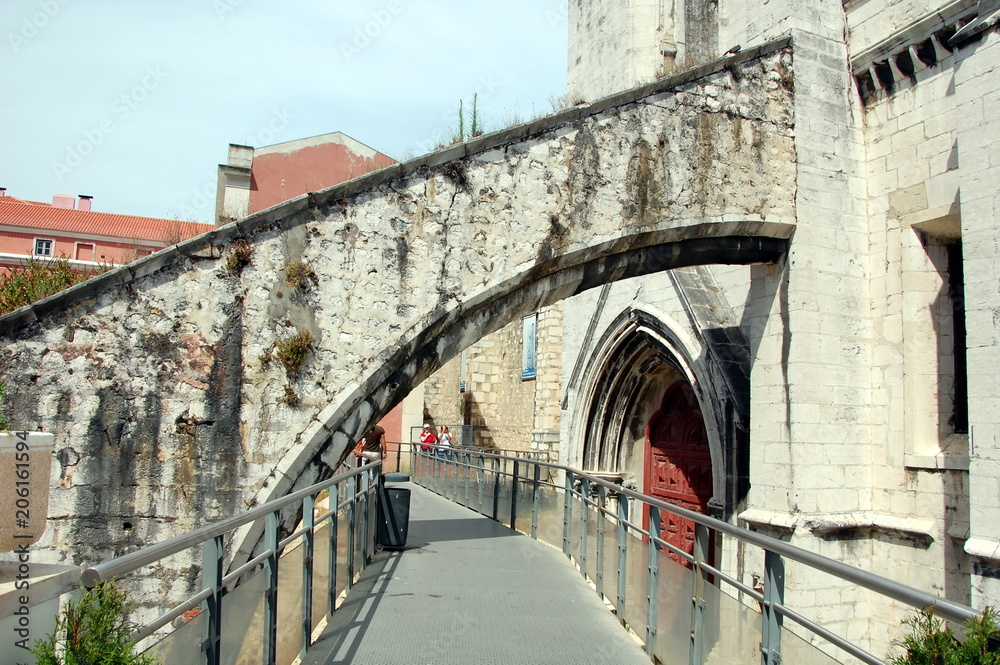 The ruins of the Carmo Church destroyed in the earthquake 1755. Lisbon, Portugal The ruins of the Carmo Church destroyed in the earthquake 1755. Lisbon, Portugal
