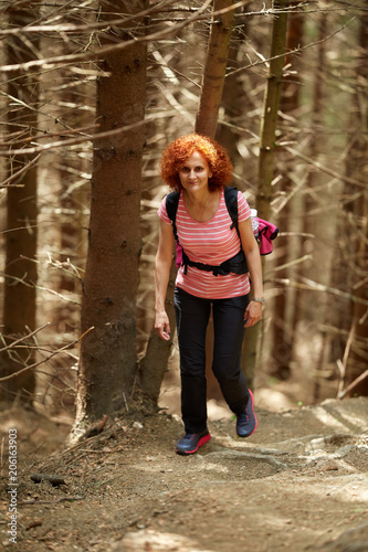 Woman hiking on a trail