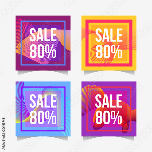 Wallpaper Mural duo tone illustration of abstract line for summer sale banner Torontodigital.ca