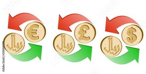 exchange rial to euro, pound sterling and dollar