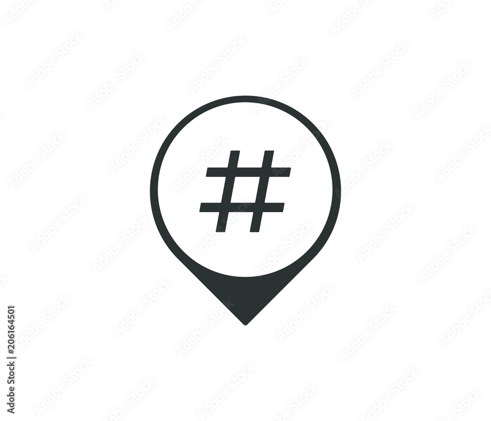 Obraz premium Hashtag location icon