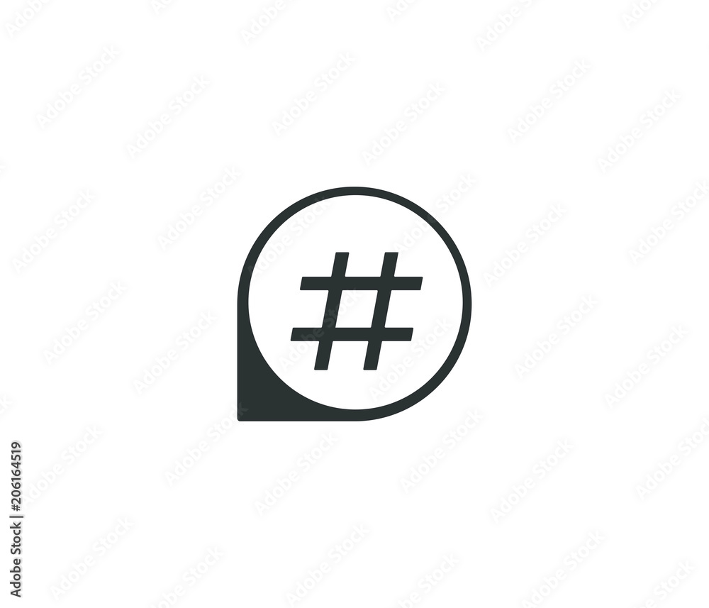 Obraz premium Modern Social Hashtag icon