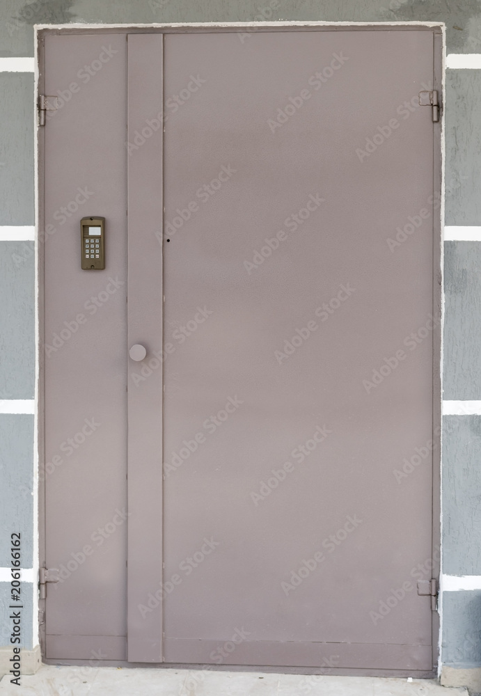 Iron door with strange intercom Iron door with strange intercom