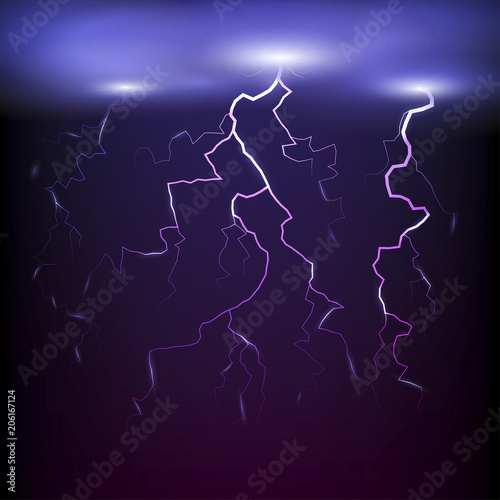 cloud and lightnings at night