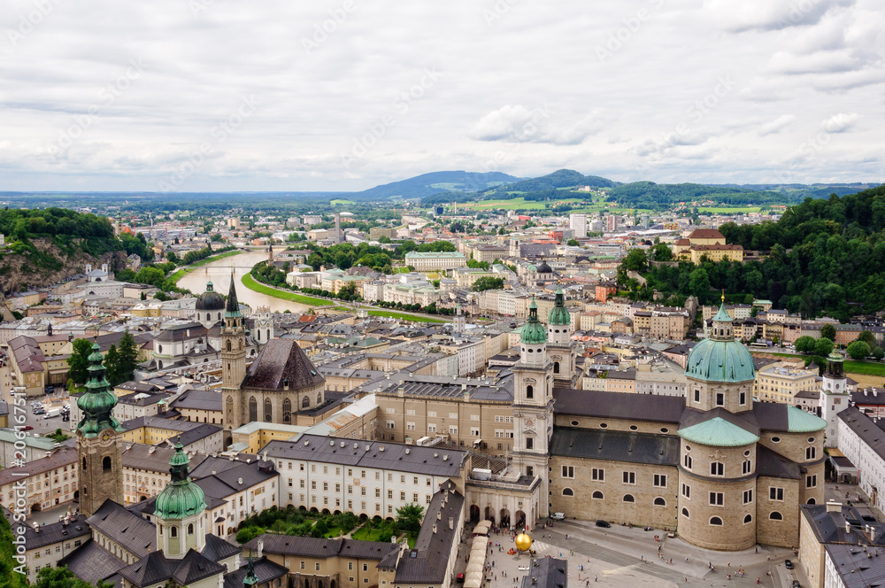 Beautiful view from the Hohensalzburg Castle - Salzburg, Austria
