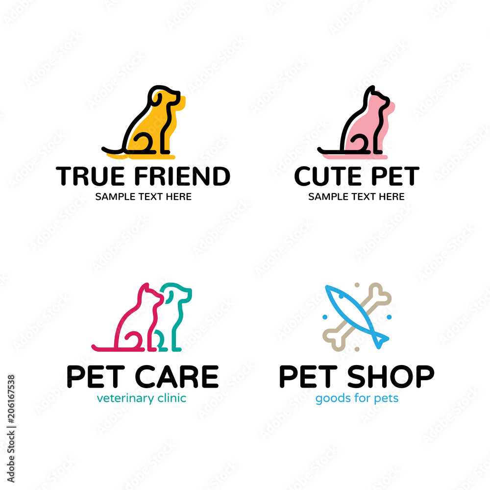 Vector Pet Logo Template Set