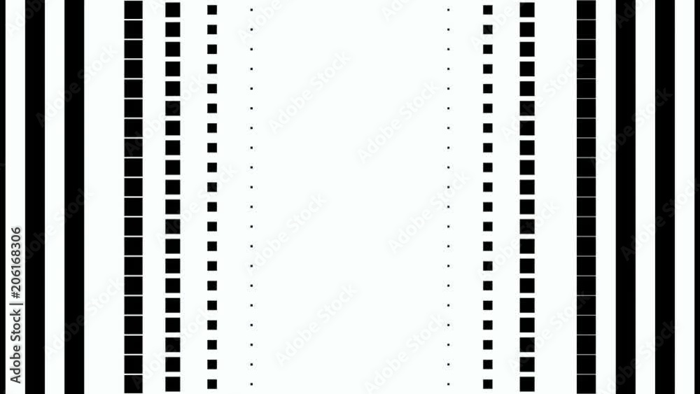 Abstract CGI motion graphics and animated background with white and black figures. Transition masks templates. 