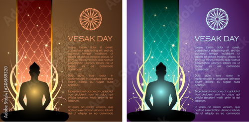 Abstract of Vesak Day. That's one sign of Buddism especially The Lord Buddha. Buddhists around the world called The Meditation Day and Buddha Jayanti Day.
