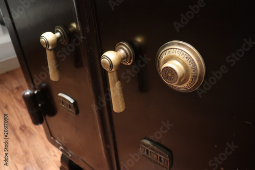 front door of old vintage safe
