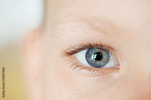 Closeup of beautiful boy eye