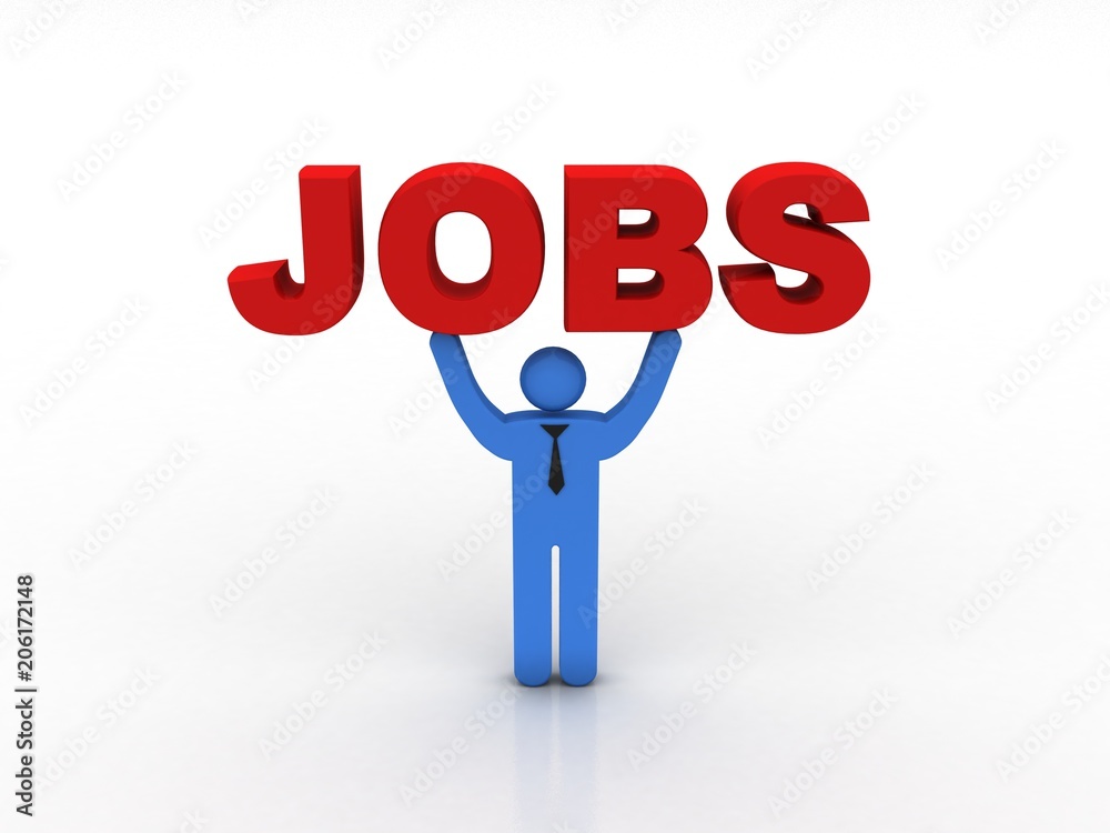 3d illustration Men holding the word job
3d illustration Men holding the word job