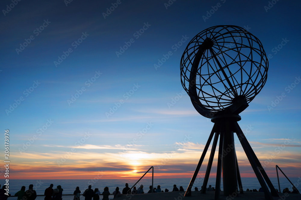 Midnight Sun on Nordkapp, Norway - obrazy, fototapety, plakaty 