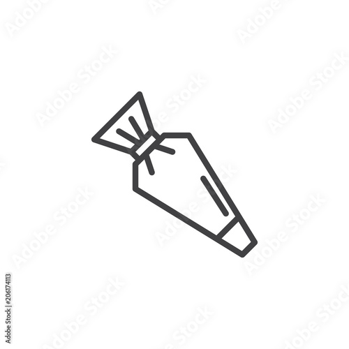 Pastry bag outline icon. linear style sign for mobile concept and web design. Icing bag and nozzle simple line vector icon. Symbol, logo illustration. Pixel perfect vector graphics