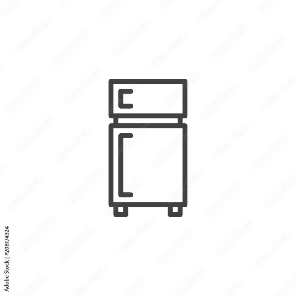 Fridge outline icon. linear style sign for mobile concept and web design. Refrigerator simple line vector icon. Symbol, logo illustration. Pixel perfect vector graphics Fridge outline icon. linear style sign for mobile concept and web design. Refrigerator simple line vector icon. Symbol, logo illustration. Pixel perfect vector graphics