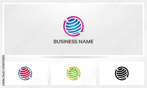 Globe Rotate Circle Logo