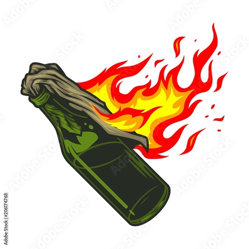 Molotov cocktail icon photo