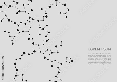 Abstract connecting dots and lines with network science and technology background