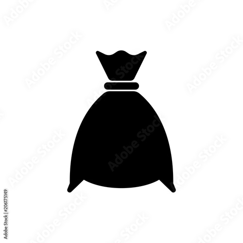 Money bag flat icon vector pictogram isolated, sack with