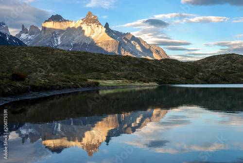 View of the Cuernos of the Paine park in Chile