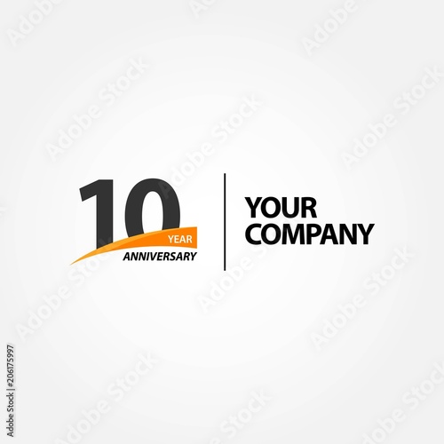 10 Year Anniversary Vector Template Design Illustration
