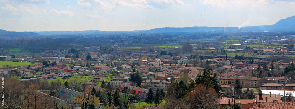 panorama of the city of Gemona in Northern Italy