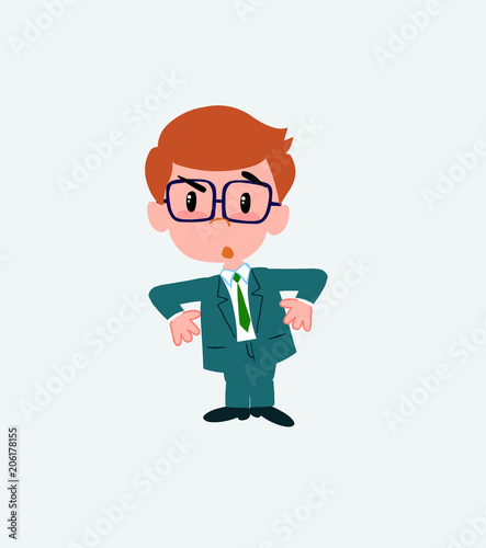 Businessman with glasses with an expression of unpleasant surprise.