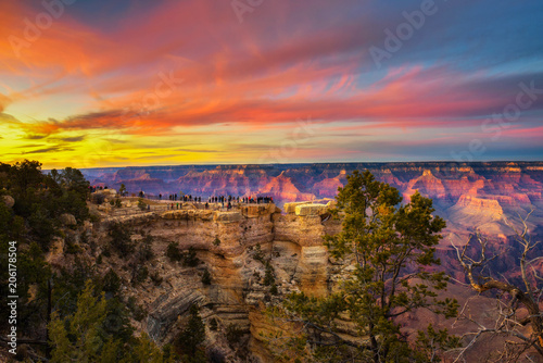 Принти на полотні Sunset above south rim of Grand Canyon from the Mather Point