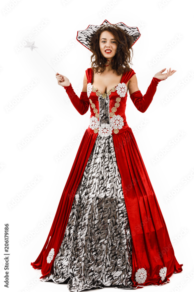 Beautiful woman with a fairy dress with wand Beautiful woman with a fairy dress with wand