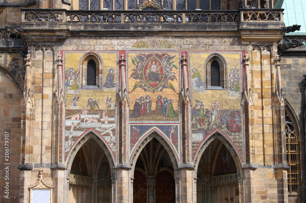 Mosaics in St. Vitus Cathedral in Prague, Czech Republic