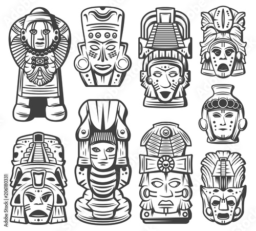 Vintage Maya Civilization Objects Collection