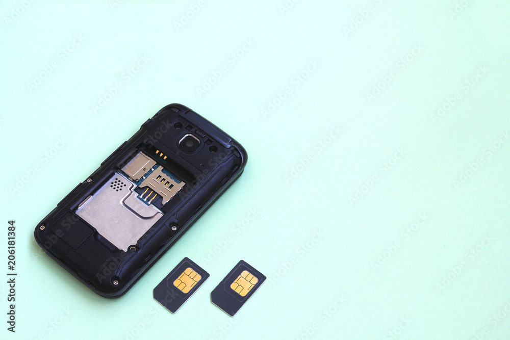 Mobile phone and different SIM cards Mobile phone and different SIM cards