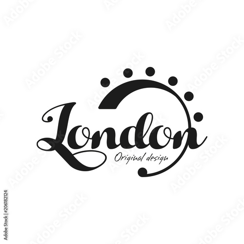 London city name  original design  black ink hand written inscription  typography design for poster  card  logo  poster  banner  tag vector Illustration on a white background
