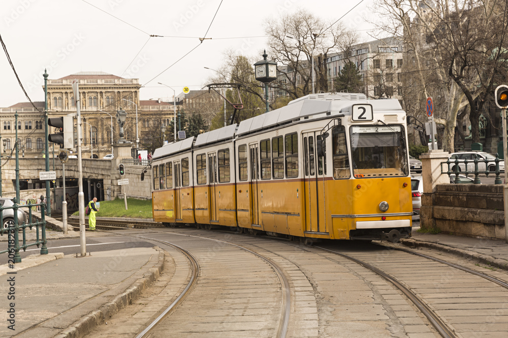 Tranvía en Budapest, Hungría.