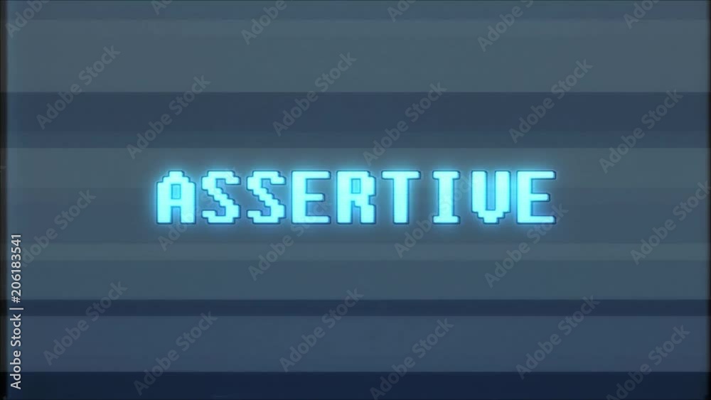 retro videogame ASSERTIVE word text computer tv glitch interference noise screen animation seamless loop New quality universal vintage motion dynamic animated background colorful joyful video m retro videogame ASSERTIVE word text computer tv glitch interference noise screen animation seamless loop New quality universal vintage motion dynamic animated background colorful joyful video m